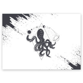 Поздравительная открытка с принтом Ктулху (Z) в Новосибирске, 100% бумага | плотность бумаги 280 г/м2, матовая, на обратной стороне линовка и место для марки
 | cthulhu | великий древний | владыка миров | зов ктулху | ктулху | лавкрафта | морское чудовище | чудовище