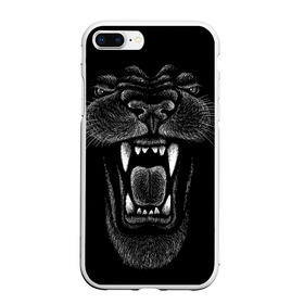 Чехол для iPhone 7Plus/8 Plus матовый с принтом Черная пантера в Новосибирске, Силикон | Область печати: задняя сторона чехла, без боковых панелей | Тематика изображения на принте: big | black | cat | danger | jungle | king | leopard | panter | panther | picture | большая | большой | джунглей | джунгли | зубы | король | кот | кошка | леопард | мелками | опасная | опасный | охотник | пантера | пасть | рисунок | хищник | 