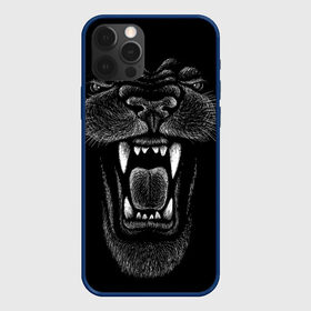 Чехол для iPhone 12 Pro с принтом Черная пантера в Новосибирске, силикон | область печати: задняя сторона чехла, без боковых панелей | Тематика изображения на принте: big | black | cat | danger | jungle | king | leopard | panter | panther | picture | большая | большой | джунглей | джунгли | зубы | король | кот | кошка | леопард | мелками | опасная | опасный | охотник | пантера | пасть | рисунок | хищник | 