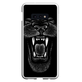 Чехол для Samsung S10E с принтом Черная пантера в Новосибирске, Силикон | Область печати: задняя сторона чехла, без боковых панелей | Тематика изображения на принте: big | black | cat | danger | jungle | king | leopard | panter | panther | picture | большая | большой | джунглей | джунгли | зубы | король | кот | кошка | леопард | мелками | опасная | опасный | охотник | пантера | пасть | рисунок | хищник | 