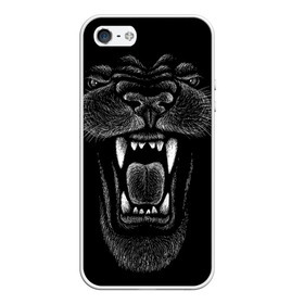 Чехол для iPhone 5/5S матовый с принтом Черная пантера в Новосибирске, Силикон | Область печати: задняя сторона чехла, без боковых панелей | big | black | cat | danger | jungle | king | leopard | panter | panther | picture | большая | большой | джунглей | джунгли | зубы | король | кот | кошка | леопард | мелками | опасная | опасный | охотник | пантера | пасть | рисунок | хищник | 