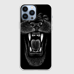 Чехол для iPhone 13 Pro Max с принтом Черная пантера в Новосибирске,  |  | big | black | cat | danger | jungle | king | leopard | panter | panther | picture | большая | большой | джунглей | джунгли | зубы | король | кот | кошка | леопард | мелками | опасная | опасный | охотник | пантера | пасть | рисунок | хищник | 