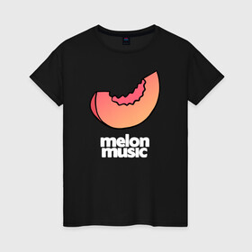 Женская футболка хлопок с принтом MELON MUSIC в Новосибирске, 100% хлопок | прямой крой, круглый вырез горловины, длина до линии бедер, слегка спущенное плечо | mayot | melon | music | seemee | yungway | вэй | дыни | майот | мелон | мьюзик | сими | янг | янгвэй