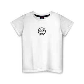 Детская футболка хлопок с принтом SMILE в Новосибирске, 100% хлопок | круглый вырез горловины, полуприлегающий силуэт, длина до линии бедер | майка | майка смайлик | смайл | смайлик | топ