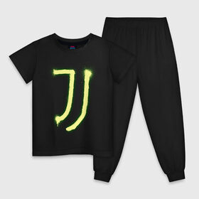 Детская пижама хлопок с принтом Juventus | Spray logo (2021) в Новосибирске, 100% хлопок |  брюки и футболка прямого кроя, без карманов, на брюках мягкая резинка на поясе и по низу штанин
 | 0x000000123 | juve | juventus | ronaldo | юве | ювентус