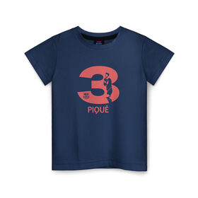 Детская футболка хлопок с принтом FC Barcelona | Pique Number 3 (2021) в Новосибирске, 100% хлопок | круглый вырез горловины, полуприлегающий силуэт, длина до линии бедер | 0x000000123 | barca | barcelona | fcb | pique | барса | барселона | жерар | пике