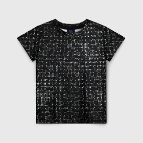Детская футболка 3D с принтом Блестящие полутона в Новосибирске, 100% гипоаллергенный полиэфир | прямой крой, круглый вырез горловины, длина до линии бедер, чуть спущенное плечо, ткань немного тянется | halftone | hi tech | net | nets | pattern | shiny | square | texture | web | битная | биты | блестит | блестящие | в квадратик | в клетку | в клеточку | в сетку | квадратики | квадраты | паттерн | полутона | светятся | светящиеся