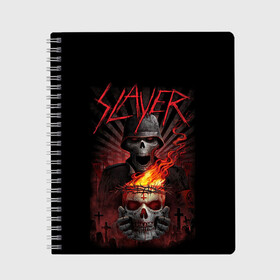 Тетрадь с принтом Slayer в Новосибирске, 100% бумага | 48 листов, плотность листов — 60 г/м2, плотность картонной обложки — 250 г/м2. Листы скреплены сбоку удобной пружинной спиралью. Уголки страниц и обложки скругленные. Цвет линий — светло-серый
 | kerry king | musical group | repentless | slayer | tom araya | метал | том арайа | трэш