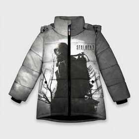 Зимняя куртка для девочек 3D с принтом S T A L K E R 2 в Новосибирске, ткань верха — 100% полиэстер; подклад — 100% полиэстер, утеплитель — 100% полиэстер. | длина ниже бедра, удлиненная спинка, воротник стойка и отстегивающийся капюшон. Есть боковые карманы с листочкой на кнопках, утяжки по низу изделия и внутренний карман на молнии. 

Предусмотрены светоотражающий принт на спинке, радужный светоотражающий элемент на пуллере молнии и на резинке для утяжки. | Тематика изображения на принте: game | horror | metro | stalker | аномалия | аэс | зона | игра | катастрофа | метро | мутант | отчуждения | постапокалипсис | припять | радиация | реактор | сталкер | хоррор | чернобль | чернобыль