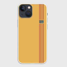 Чехол для iPhone 13 mini с принтом BARCELONA 1899 в Новосибирске,  |  | barcelona | champions | fc | fc barcelona 20 21 | fcb | football club | league | lionel | messi | spain | sport | барселона | испания | лига | лионель | месси | спортивные | униформа | фирменые цвета | фк | футбольный клуб | чемпионов