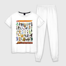 Женская пижама хлопок с принтом Story Train в Новосибирске, 100% хлопок | брюки и футболка прямого кроя, без карманов, на брюках мягкая резинка на поясе и по низу штанин | rick and morty | vdzabma | рик и морти