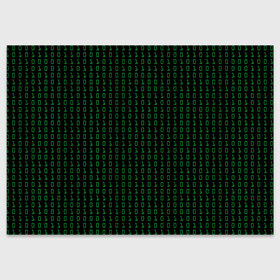 Поздравительная открытка с принтом Бинарный код в Новосибирске, 100% бумага | плотность бумаги 280 г/м2, матовая, на обратной стороне линовка и место для марки
 | 1 и 0 | binary | computer | green | matrix | programming | stream | streaming | system | бинарный | буквы | двоичная | двоичный | единицы | зеленые | код | кода | компьютерный | матрица | нули | поток | программирование | символы