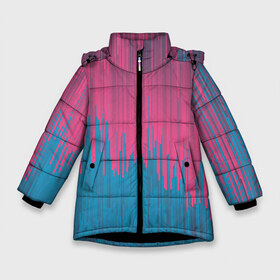 Зимняя куртка для девочек 3D с принтом Glitch вертикальная текстура в Новосибирске, ткань верха — 100% полиэстер; подклад — 100% полиэстер, утеплитель — 100% полиэстер. | длина ниже бедра, удлиненная спинка, воротник стойка и отстегивающийся капюшон. Есть боковые карманы с листочкой на кнопках, утяжки по низу изделия и внутренний карман на молнии. 

Предусмотрены светоотражающий принт на спинке, радужный светоотражающий элемент на пуллере молнии и на резинке для утяжки. | error | geometric | glitch | glitched | interference | line | lines | stray | stripe | stripes | vaporwave | волна | геометрическая | геометрия | глитч | графика | интерференция | линии | линия | ошибка | паровая | полоса | полосы | помехи | р