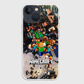 Чехол для iPhone 13 mini с принтом MINECRAFT в Новосибирске,  |  | craft | creeper | dungeon | dungeons | earth | game | logo | mine | minecraft | mobile | online | дунгеонс | земля | зомби | игра | крипер | лого | майкрафт | майнкрафт | мобайл | онлайн | подземелье | подземелья