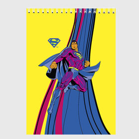 Скетчбук с принтом Superman в Новосибирске, 100% бумага
 | 48 листов, плотность листов — 100 г/м2, плотность картонной обложки — 250 г/м2. Листы скреплены сверху удобной пружинной спиралью | man | steel | superman | vdzajul | супермен | супермэн
