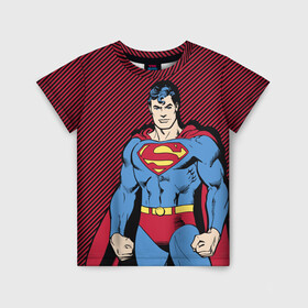 Детская футболка 3D с принтом I am your Superman в Новосибирске, 100% гипоаллергенный полиэфир | прямой крой, круглый вырез горловины, длина до линии бедер, чуть спущенное плечо, ткань немного тянется | man | steel | superman | vdzajul | супермен | супермэн