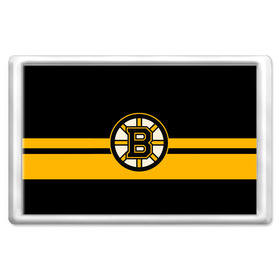 Магнит 45*70 с принтом BOSTON BRUINS NHL в Новосибирске, Пластик | Размер: 78*52 мм; Размер печати: 70*45 | Тематика изображения на принте: black | boston | bruins | hockey | ice | logo | nhl | sport | usa | бостон | брюинз | логотип | нхл | спорт | хоккей