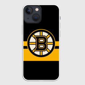 Чехол для iPhone 13 mini с принтом BOSTON BRUINS NHL в Новосибирске,  |  | black | boston | bruins | hockey | ice | logo | nhl | sport | usa | бостон | брюинз | логотип | нхл | спорт | хоккей