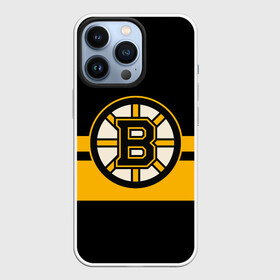 Чехол для iPhone 13 Pro с принтом BOSTON BRUINS NHL в Новосибирске,  |  | black | boston | bruins | hockey | ice | logo | nhl | sport | usa | бостон | брюинз | логотип | нхл | спорт | хоккей