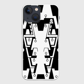 Чехол для iPhone 13 mini с принтом КИБЕРПАНК,ФАНТАСТИКА,БУДУЩЕЕ, в Новосибирске,  |  | абстракция | будущее | геометрия | графика | киберпанк | метал | механизм | техника | фантастика | черно белое