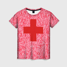 Женская футболка 3D с принтом Хирург в Новосибирске, 100% полиэфир ( синтетическое хлопкоподобное полотно) | прямой крой, круглый вырез горловины, длина до линии бедер | бактерии | болезнь | больница | брызги | вирус | врач | врачам | доктор | докторский | крест | крестик | кровавые | кровавый | кровь | медбрат | медик | медицина | медицинский | медсестра | палата