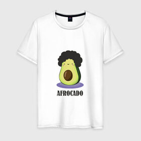 Мужская футболка хлопок с принтом Авокадик в Новосибирске, 100% хлопок | прямой крой, круглый вырез горловины, длина до линии бедер, слегка спущенное плечо. | авокадик | авокадо | афрокадо.
