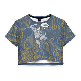 Женская футболка Crop-top 3D с принтом Bad guys get COAL!!! в Новосибирске, 100% полиэстер | круглая горловина, длина футболки до линии талии, рукава с отворотами | man | steel | superman | vdzajul | супермен | супермэн
