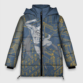 Женская зимняя куртка 3D с принтом Bad guys get COAL!!! в Новосибирске, верх — 100% полиэстер; подкладка — 100% полиэстер; утеплитель — 100% полиэстер | длина ниже бедра, силуэт Оверсайз. Есть воротник-стойка, отстегивающийся капюшон и ветрозащитная планка. 

Боковые карманы с листочкой на кнопках и внутренний карман на молнии | man | steel | superman | vdzajul | супермен | супермэн