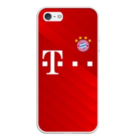 Чехол для iPhone 5/5S матовый с принтом FC Bayern Munchen Форма в Новосибирске, Силикон | Область печати: задняя сторона чехла, без боковых панелей | 