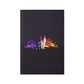 Обложка для паспорта матовая кожа с принтом День и ночь в Новосибирске, натуральная матовая кожа | размер 19,3 х 13,7 см; прозрачные пластиковые крепления | Тематика изображения на принте: nightmare moon | арт | день | звёзды | ночь | огонь | пламя | рисунок