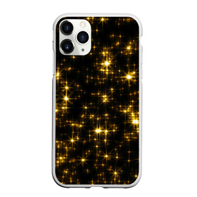 Чехол для iPhone 11 Pro матовый с принтом Золотые звёзды в Новосибирске, Силикон |  | блеск | звёзды | золото | ночь | сияние | темнота | черный