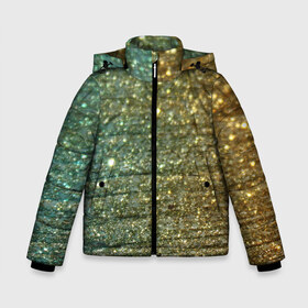 Зимняя куртка для мальчиков 3D с принтом Бирюзовый блеск в Новосибирске, ткань верха — 100% полиэстер; подклад — 100% полиэстер, утеплитель — 100% полиэстер | длина ниже бедра, удлиненная спинка, воротник стойка и отстегивающийся капюшон. Есть боковые карманы с листочкой на кнопках, утяжки по низу изделия и внутренний карман на молнии. 

Предусмотрены светоотражающий принт на спинке, радужный светоотражающий элемент на пуллере молнии и на резинке для утяжки | бирюзовый | блеск | блестящая пыль | зелёный | стразы