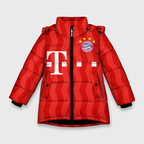 Зимняя куртка для девочек 3D с принтом FC Bayern Munchen униформа в Новосибирске, ткань верха — 100% полиэстер; подклад — 100% полиэстер, утеплитель — 100% полиэстер. | длина ниже бедра, удлиненная спинка, воротник стойка и отстегивающийся капюшон. Есть боковые карманы с листочкой на кнопках, утяжки по низу изделия и внутренний карман на молнии. 

Предусмотрены светоотражающий принт на спинке, радужный светоотражающий элемент на пуллере молнии и на резинке для утяжки. | bayern | bayern amateure | bayern munchen | champions league | fc bayern munchen | germany | munchen | бавария | германия | левандовски | лига чемпионов | мюнхен | рибери | роббен