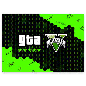 Поздравительная открытка с принтом GTA 5 / ГТА 5 в Новосибирске, 100% бумага | плотность бумаги 280 г/м2, матовая, на обратной стороне линовка и место для марки
 | andreas | auto | game | games | grand | gta | gta 5 | gta online | gta5 | gtaonline | logo | online | san | theft | unf | автоугонщик | андреас | великий | гта | гта 5 | гта онлайн | гта5 | гтаонлайн | игра | игры | лого | логотипы | онлайн | пеф