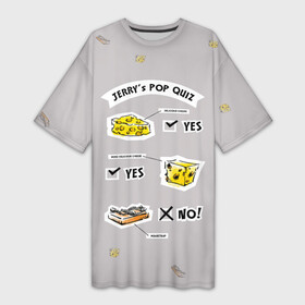 Платье-футболка 3D с принтом JERRY S POP QUIZ в Новосибирске,  |  | spike | tom  jerry | tom and jerry | tomjerry | tuffy | vdgerir | мамочка два тапочка | том и джери | том и джерри