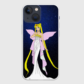 Чехол для iPhone 13 mini с принтом Принцесса Серенити в Новосибирске,  |  | bunny | luna | princess | sailormoon | serenity | stars | tsukino | usagi | wings | ангел | девушка | детские | звездная | звезды | королева | корона | космические | крылья | луна | любовь | малышка | радуга | сейлормун | токио | усаги