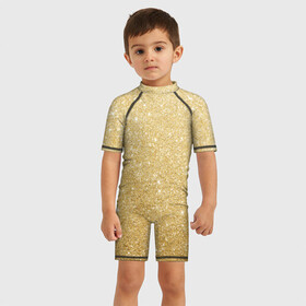 Детский купальный костюм 3D с принтом Золотой песок в Новосибирске, Полиэстер 85%, Спандекс 15% | застежка на молнии на спине | блеск | блёстки | золото | песок | розовое золото | розовый | сияние | стразы