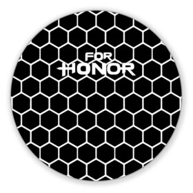 Коврик для мышки круглый с принтом FOR HONOR в Новосибирске, резина и полиэстер | круглая форма, изображение наносится на всю лицевую часть | for honor | game | за честь | игра | онор | фор хонор