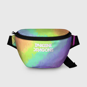 Поясная сумка 3D с принтом IMAGINE DRAGONS в Новосибирске, 100% полиэстер | плотная ткань, ремень с регулируемой длиной, внутри несколько карманов для мелочей, основное отделение и карман с обратной стороны сумки застегиваются на молнию | dan reynolds | imagine dragons | rock | дэн рейнольдс | рок