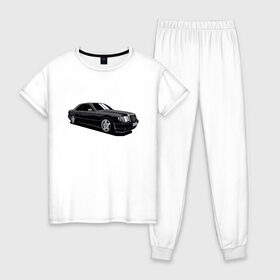 Женская пижама хлопок с принтом Mercedes C124 в Новосибирске, 100% хлопок | брюки и футболка прямого кроя, без карманов, на брюках мягкая резинка на поясе и по низу штанин | 124 кузов | a124 | amg | benz | brabus | c124 | drawing | fan | legend | legendary | luxury | mercedes | owner | s124 | tuned | w124 | амг | бамбус | брабус | владелец | кузов | легенда | легендарный | люксовая | люксовый | машина | мерс | м