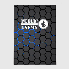 Постер с принтом PUBLIC ENEMY в Новосибирске, 100% бумага
 | бумага, плотность 150 мг. Матовая, но за счет высокого коэффициента гладкости имеет небольшой блеск и дает на свету блики, но в отличии от глянцевой бумаги не покрыта лаком | Тематика изображения на принте: public enemy | rap | музыка | паблик энеми | рэп