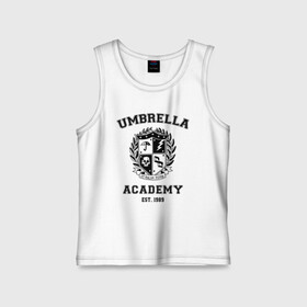 Детская майка хлопок с принтом The Umbrella Academy в Новосибирске,  |  | the umbrella academy | umbrella | академия амбрелла | амбрелла | герб | зонтик