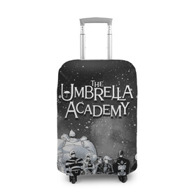 Чехол для чемодана 3D с принтом The Umbrella Academy в Новосибирске, 86% полиэфир, 14% спандекс | двустороннее нанесение принта, прорези для ручек и колес | the umbrella academy | umbrella | академия амбрелла | амбрелла | герб | зонтик