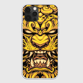 Чехол для iPhone 12 Pro Max с принтом Тигровая маска Ханья в Новосибирске, Силикон |  | барс | волк | детёныш | джунгли | енот | животное | злость | зубр | клыки | кот | лев | леопард | лес | листья | львица | медведь | монстр | оскал | охотник | пасть | полосы | пятнистая | рык | рычание | тигр