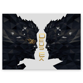 Поздравительная открытка с принтом Deus Ex в Новосибирске, 100% бумага | плотность бумаги 280 г/м2, матовая, на обратной стороне линовка и место для марки
 | adam jensen | cyberpunk | deus ex | eidos montreal | games | human revolution | low poly | mankind divided | square enix | адам дженсен | бог из | игры | киберпанк
