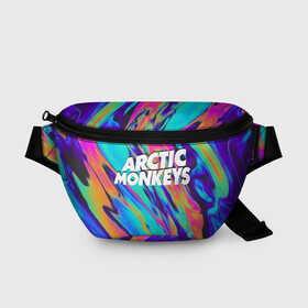 Поясная сумка 3D с принтом ARCTIC MONKEYS в Новосибирске, 100% полиэстер | плотная ткань, ремень с регулируемой длиной, внутри несколько карманов для мелочей, основное отделение и карман с обратной стороны сумки застегиваются на молнию | Тематика изображения на принте: alex turner | arctic monkeys | rock | алекс тернер | арктик манкис | рок