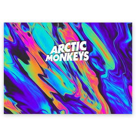 Поздравительная открытка с принтом ARCTIC MONKEYS в Новосибирске, 100% бумага | плотность бумаги 280 г/м2, матовая, на обратной стороне линовка и место для марки
 | alex turner | arctic monkeys | rock | алекс тернер | арктик манкис | рок