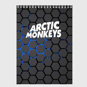 Скетчбук с принтом ARCTIC MONKEYS в Новосибирске, 100% бумага
 | 48 листов, плотность листов — 100 г/м2, плотность картонной обложки — 250 г/м2. Листы скреплены сверху удобной пружинной спиралью | alex turner | arctic monkeys | rock | алекс тернер | арктик манкис | рок