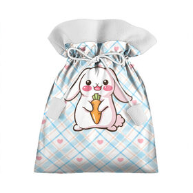Подарочный 3D мешок с принтом Милый зайка в Новосибирске, 100% полиэстер | Размер: 29*39 см | веган | вегетарианец | животное | зайцы | зайчик | зайчонок | заяц | кролик | кроль | крольчонок | овощи | пушистик