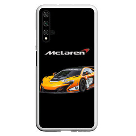 Чехол для Honor 20 с принтом McLaren в Новосибирске, Силикон | Область печати: задняя сторона чехла, без боковых панелей | Тематика изображения на принте: bolide | car | mclaren | motorsport | power | prestige | автомобиль | автоспорт | болид | мощь | престиж